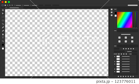 PC ウィンドウ 画像編集ソフトスタイルのベクターイラスト 123776011