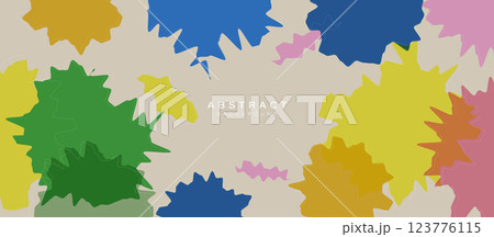 Colorful Abstract Background with Jagged Organic Shapes 123776115