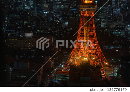 東京タワーの夜景 123776179