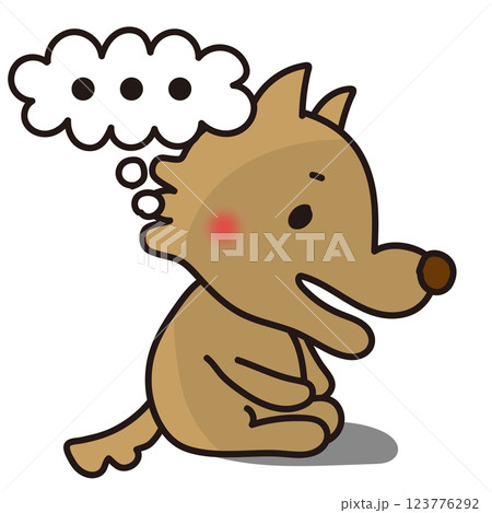 落ち込んで無言になる怖くないオオカミ 123776292