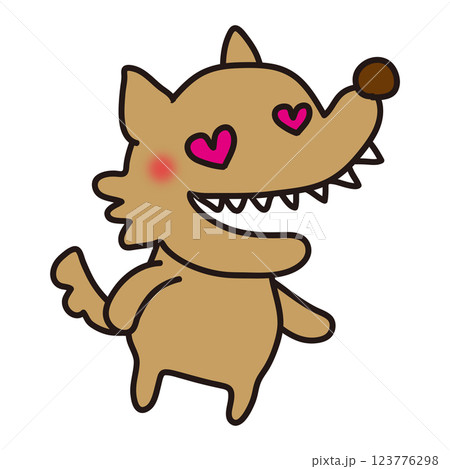 目がハートの怖くないオオカミ 123776298