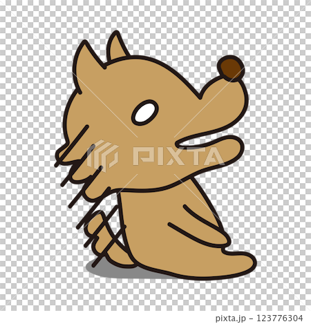 A not-so-scary wolf with its eyes rolled back in its head 123776304