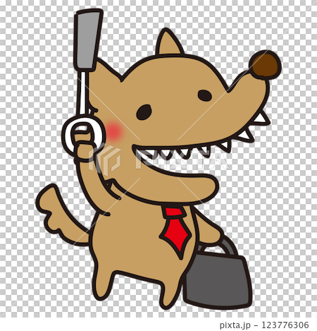 A scary wolf commuting by train 123776306