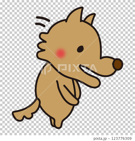 A not scary wolf bowing 123776309
