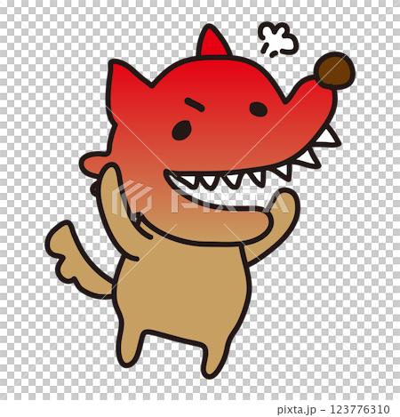 一隻不可怕但憤怒得通紅的狼 一隻不可怕但憤怒得通紅的狼 123776310