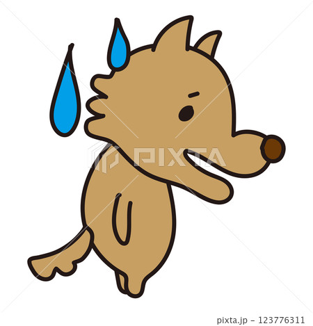 落ち込んでいる怖くないオオカミ 落ち込んでいる怖くないオオカミ 123776311