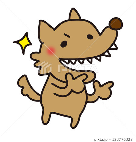 指差しする怖くないオオカミ 123776328