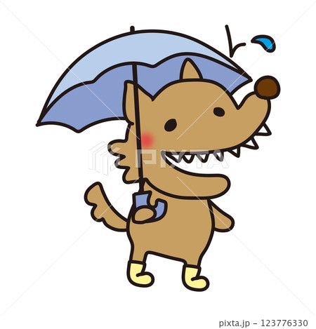 傘をさす怖くないオオカミ 123776330