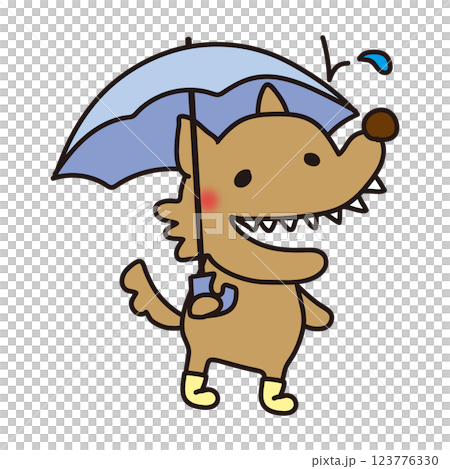 傘をさす怖くないオオカミ 123776330