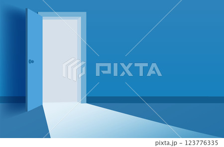 Open Door in the room, interior background Open Door in the room, interior background 123776335