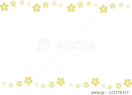 黄色のシンプルな桜のフレーム 123776357