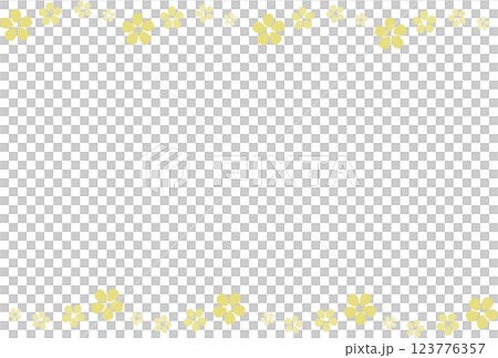 黄色のシンプルな桜のフレーム 123776357