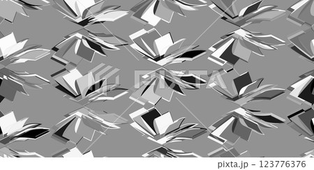 3D geometric pattern. Achromatic graphic seamless background. Grayscale simple backdrops. Vector illustration. Vector illustration 123776376