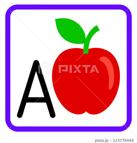 Alphabet Flashcard Letter Educational Vector Illustration for Kids Learning 123776448
