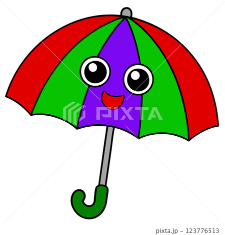 Colorful Cartoon Umbrella with Eyes Fun and Playful Vector Illustration for Kids Colorful Cartoon Umbrella with Eyes Fun and Playful Vector Illustration for Kids 123776513