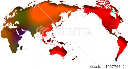 世界　地図　カラフル　シルエット　背景 123776542