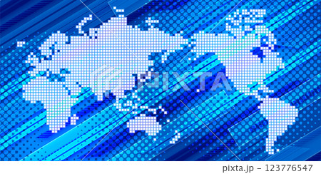 世界 地図 青 テクノロジー 背景 世界 地図 青 テクノロジー 背景 123776547