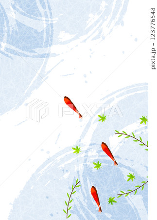 金魚 夏 水彩 和柄 背景 金魚 夏 水彩 和柄 背景 123776548