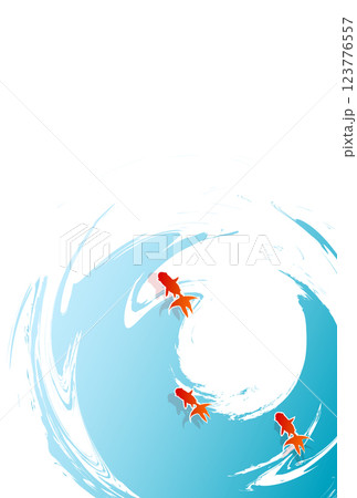 金魚　夏　水彩　和柄　背景 123776557