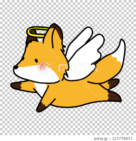 A fox dressed as a flying angel 123776651