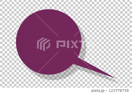 Dark purple paper speech bubbles separated on transparent background 123776739
