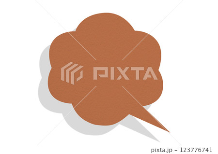 Brown paper speech bubbles separated on transparent background Brown paper speech bubbles separated on transparent background 123776741