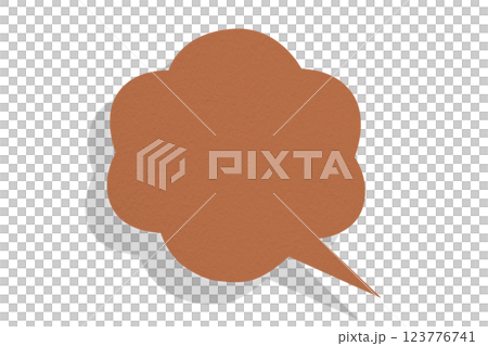 Brown paper speech bubbles separated on transparent background Brown paper speech bubbles separated on transparent background 123776741