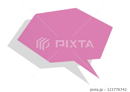 Pink paper speech bubbles separated on transparent background 123776742