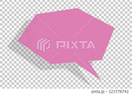Pink paper speech bubbles separated on transparent background 123776742