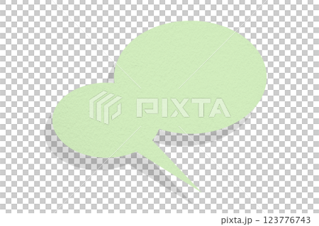 Green paper speech bubbles separate on transparent background 123776743