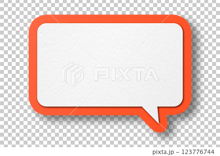Red paper speech bubbles separated on transparent background Red paper speech bubbles separated on transparent background 123776744