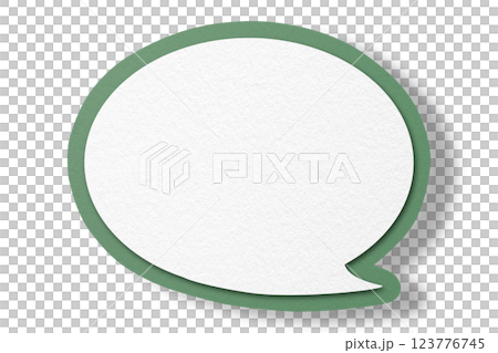 Green paper speech bubbles separate on transparent background Green paper speech bubbles separate on transparent background 123776745