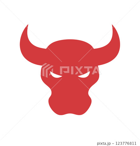 Angry Bull Mascot Silhouette Vector Icon Fierce Logo Design for Sports Teams and Powerful Branding  123776811