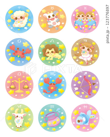 12星座のアイコンセット 123776897