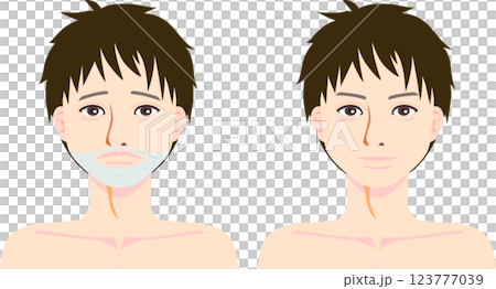 ヒゲ脱毛の男性 123777039