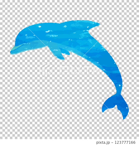Dolphin vector illustrations - prints, stamps, collages, watercolors, hand-drawn style 123777166