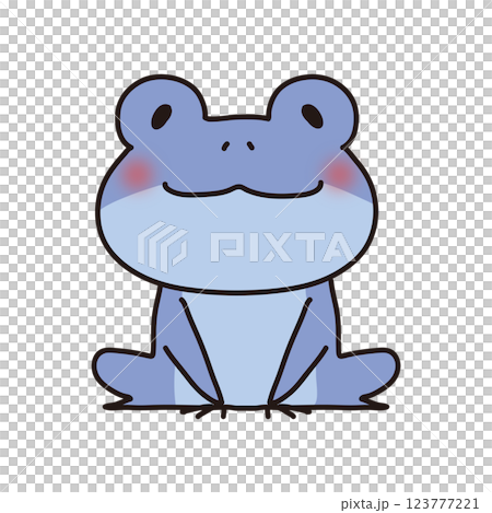 Sitting blue frog 123777221