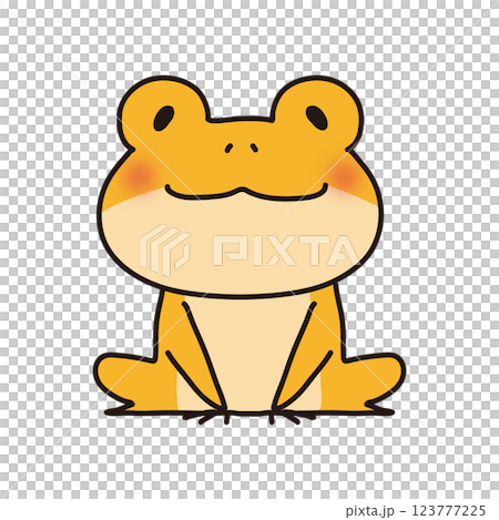 座っている黄色い蛙 座っている黄色い蛙 123777225