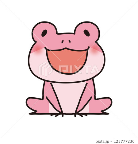 笑顔のピンクの蛙 123777230