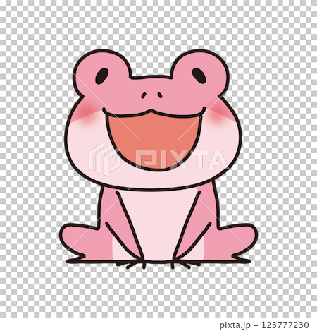 微笑的粉紅青蛙 123777230