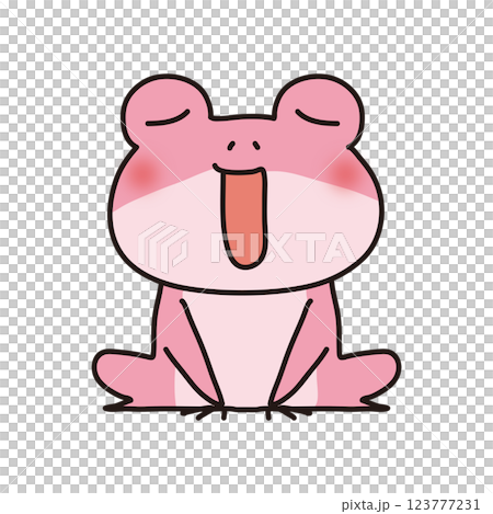 歌っているピンクの蛙 歌っているピンクの蛙 123777231