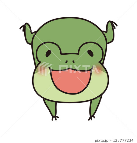 ジャンプしている蛙(正面) ジャンプしている蛙(正面) 123777234