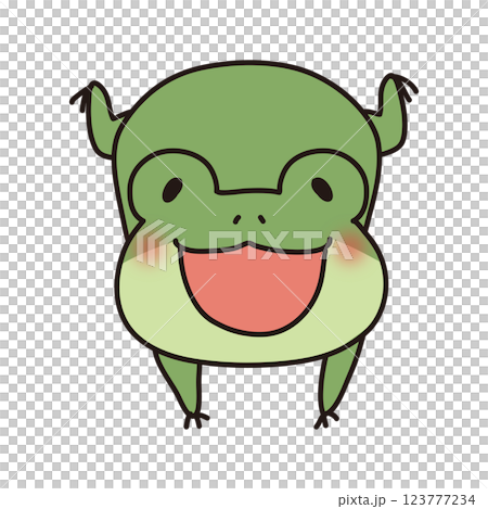 ジャンプしている蛙(正面) ジャンプしている蛙(正面) 123777234