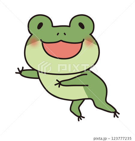 ジャンプしている蛙（横） 123777235