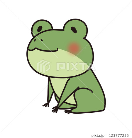 横を向いて座っている蛙 123777236