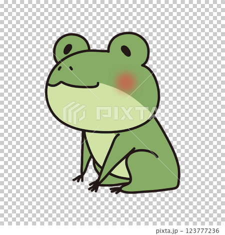 横を向いて座っている蛙 123777236
