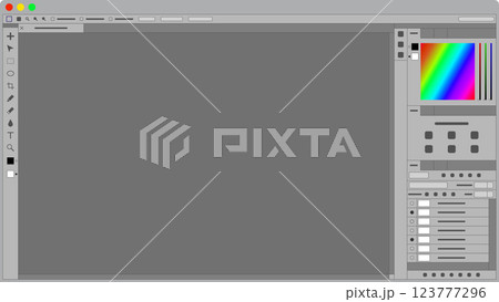 PC ウィンドウ 画像編集ソフト ライトUIスタイルのベクターイラスト PC ウィンドウ 画像編集ソフト ライトUIスタイルのベクターイラスト 123777296