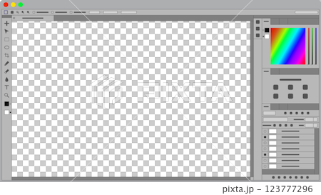 PC ウィンドウ 画像編集ソフト ライトUIスタイルのベクターイラスト PC ウィンドウ 画像編集ソフト ライトUIスタイルのベクターイラスト 123777296