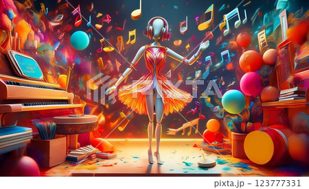 音楽を楽しむ 123777331