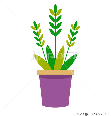Minimalist Potted Lavender Plant Icon Elegant Floral Illustration for Wellness and Eco-Friendly Designs 123777346